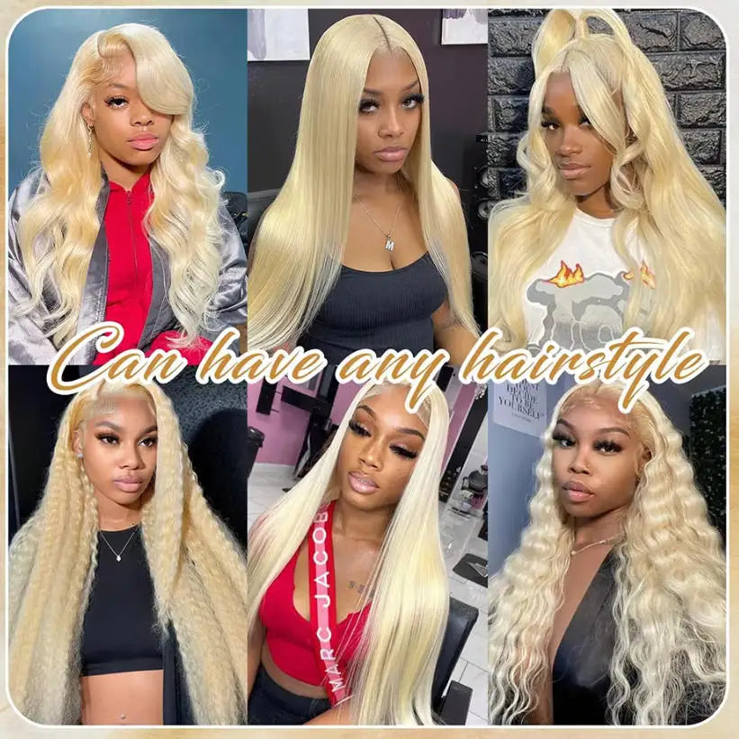 Silky 613 Blonde Bone Straight Human Hair Wig Dual 13x4&13x6 Invisible HD Lace Super Long Lengths
