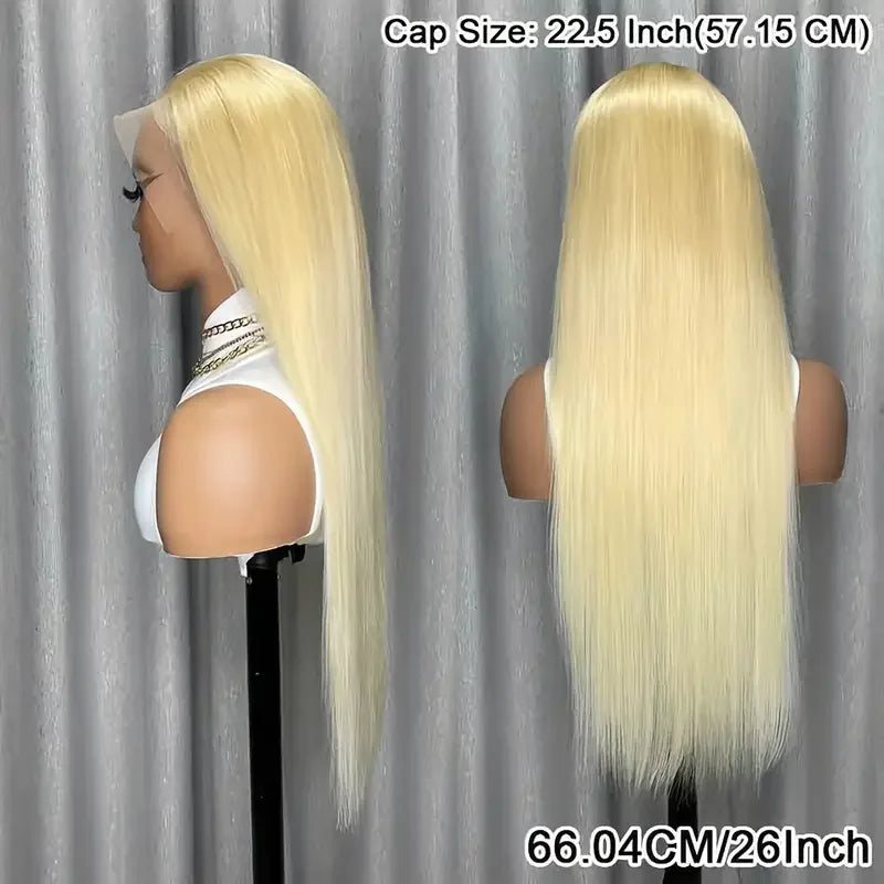 40Inch Straight Blonde 613 Blonde Human Hair Lace Frontal Wig 13x6 Transparent Blonde Lace Front Wigs Pre Plucked Human Hair Wig