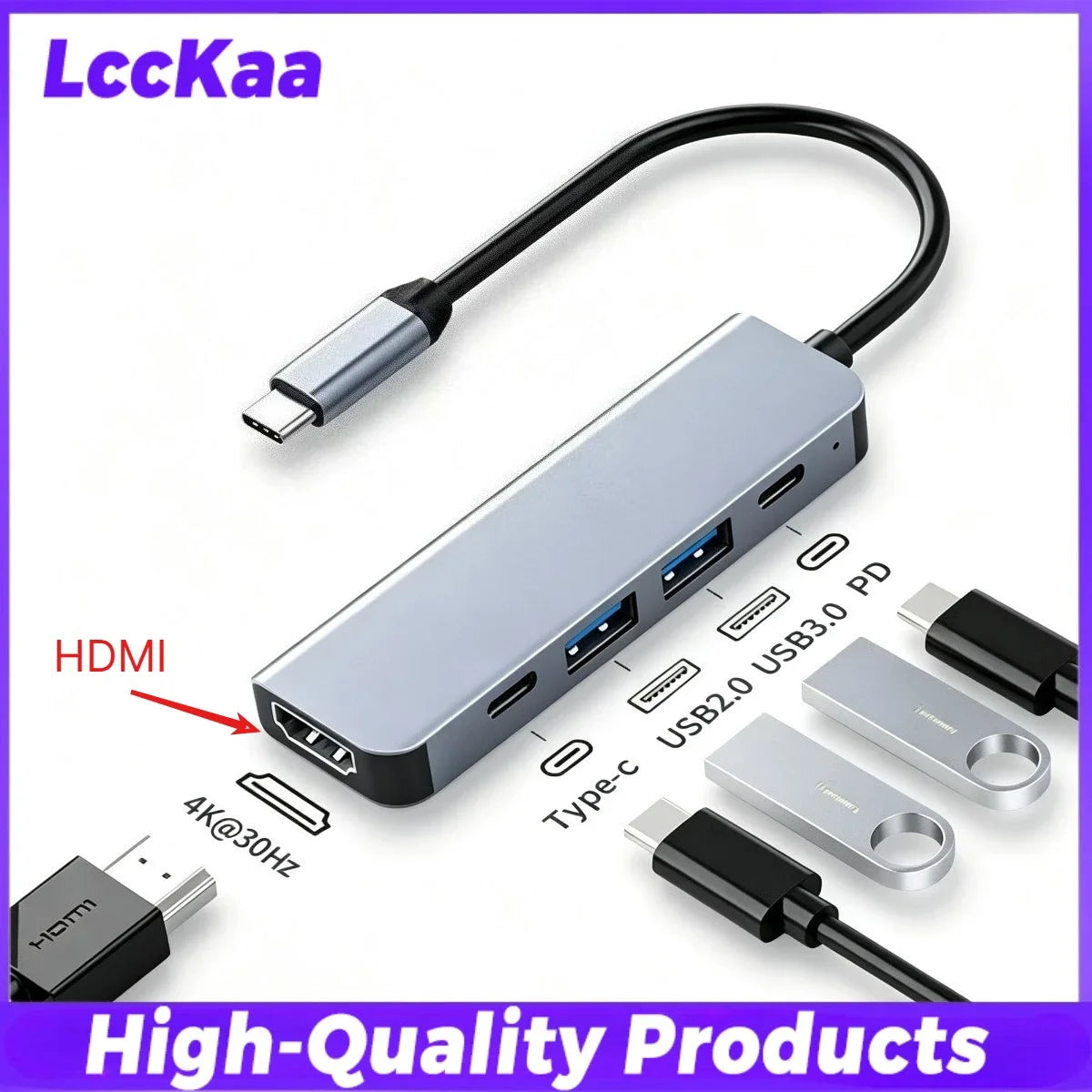 8 in 2 Type C USB HUB Docking Station with 3.5mm Audio Jack for Micro SD Card Reader MacBook Laptop Tablet Phone Disk Converter