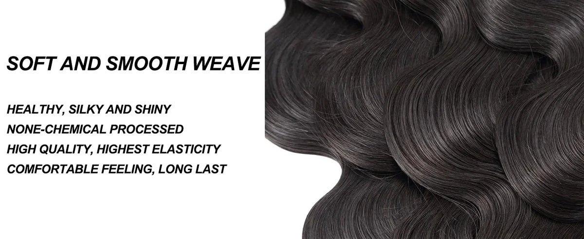 42 Inch Body Wave Human Hair Bundles Natural Black Brazilian Virgin Hair Weave 12A Unprocessed Real Human Hair Extensions Full T