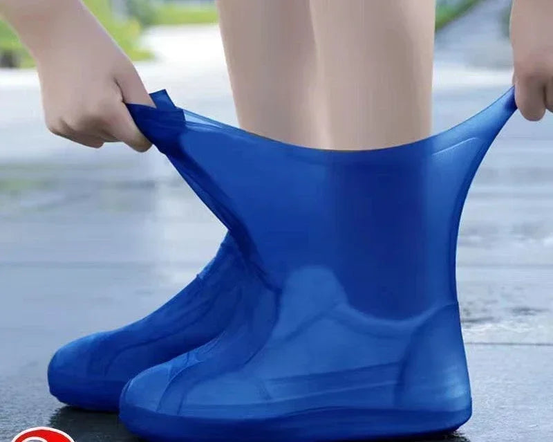 1 Pair Silicone WaterProof Shoe Covers Lip-resistant Rubber Rain Boot Rain Gear Overshoes Accessories for Outdoor Rainy Day