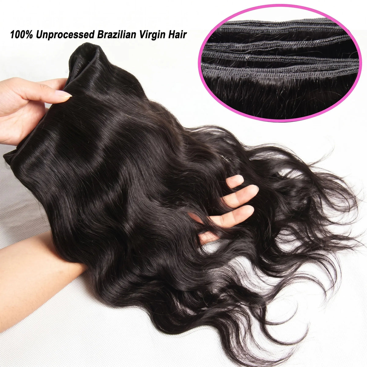 2 3 4 Pcs 14A Body Wave 100% Human Hair Bundles Brazilian Real Remy Weave Hair Unprocessed Raw Hair Bundles Extensions Natural Black