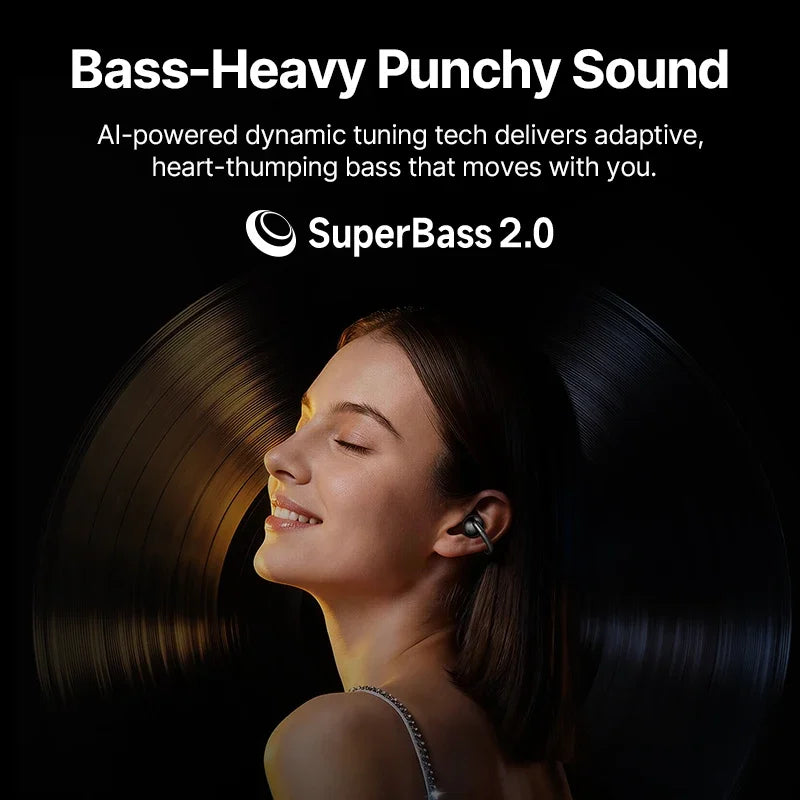 Baseus Bowie MC2 AIR Clip-on TWS Earbuds Ear Clips Wireless Earphones Bluetooth 6.0 Open Earrings 4 Mic ENC Sports Headphones