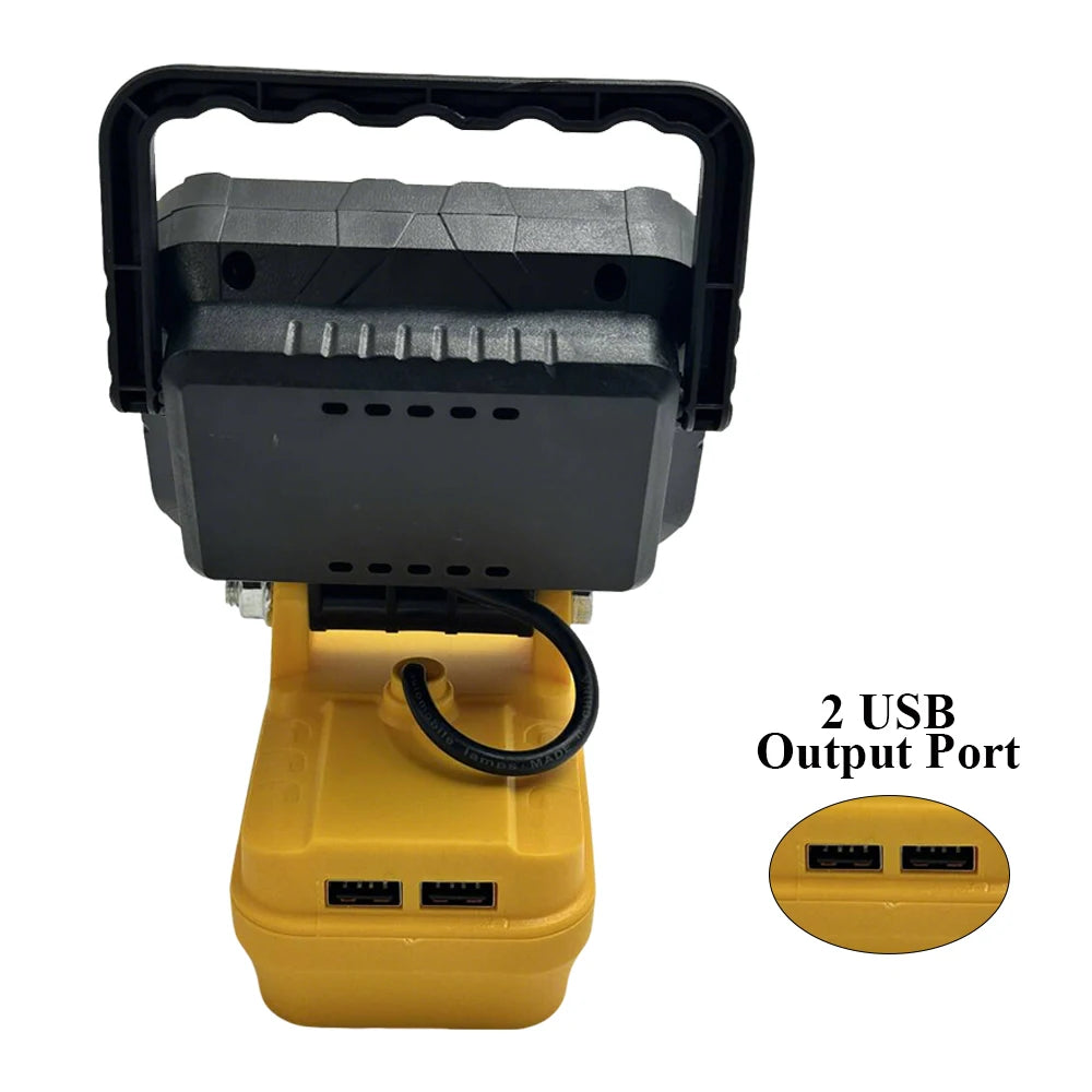 LED Work Light for Dewalt 18V 40W 6000LM, 2 USB Ports, 145° Adjustable Cordless Flood Light (Battery NOT Included)