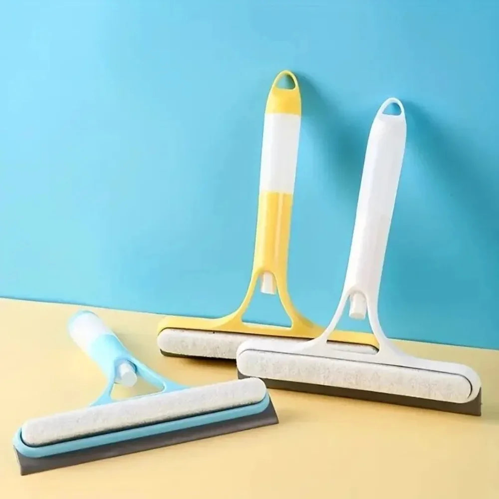 Home-use multi-functional glass cleaner, equipped with a watering can, combines three-in-one glass and window scraper functions