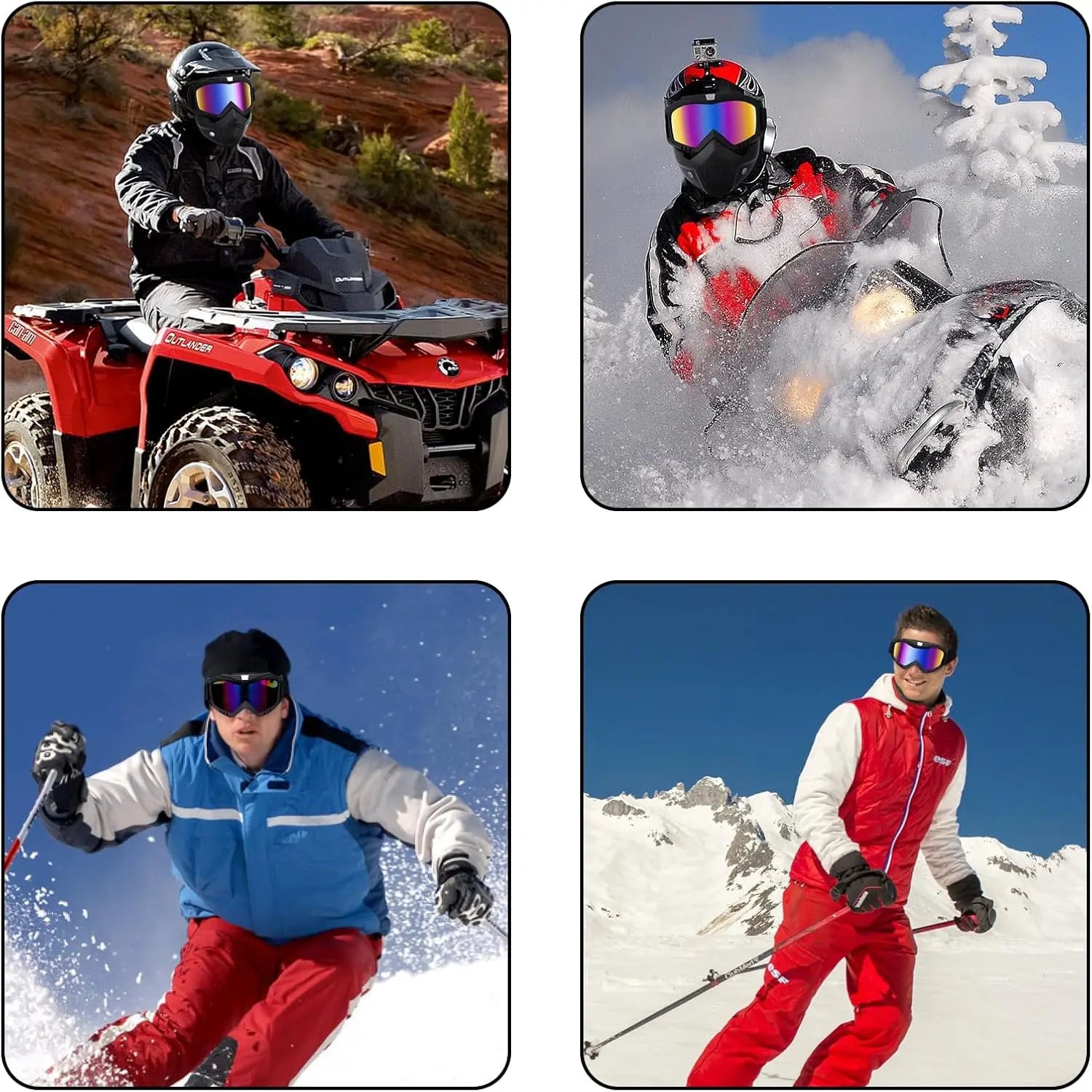 Motocross Goggles Outdoor Unisex Cycling Riding Skiing Windproof Goggles Eyewear With Detachable Mask Protection Motorcycle