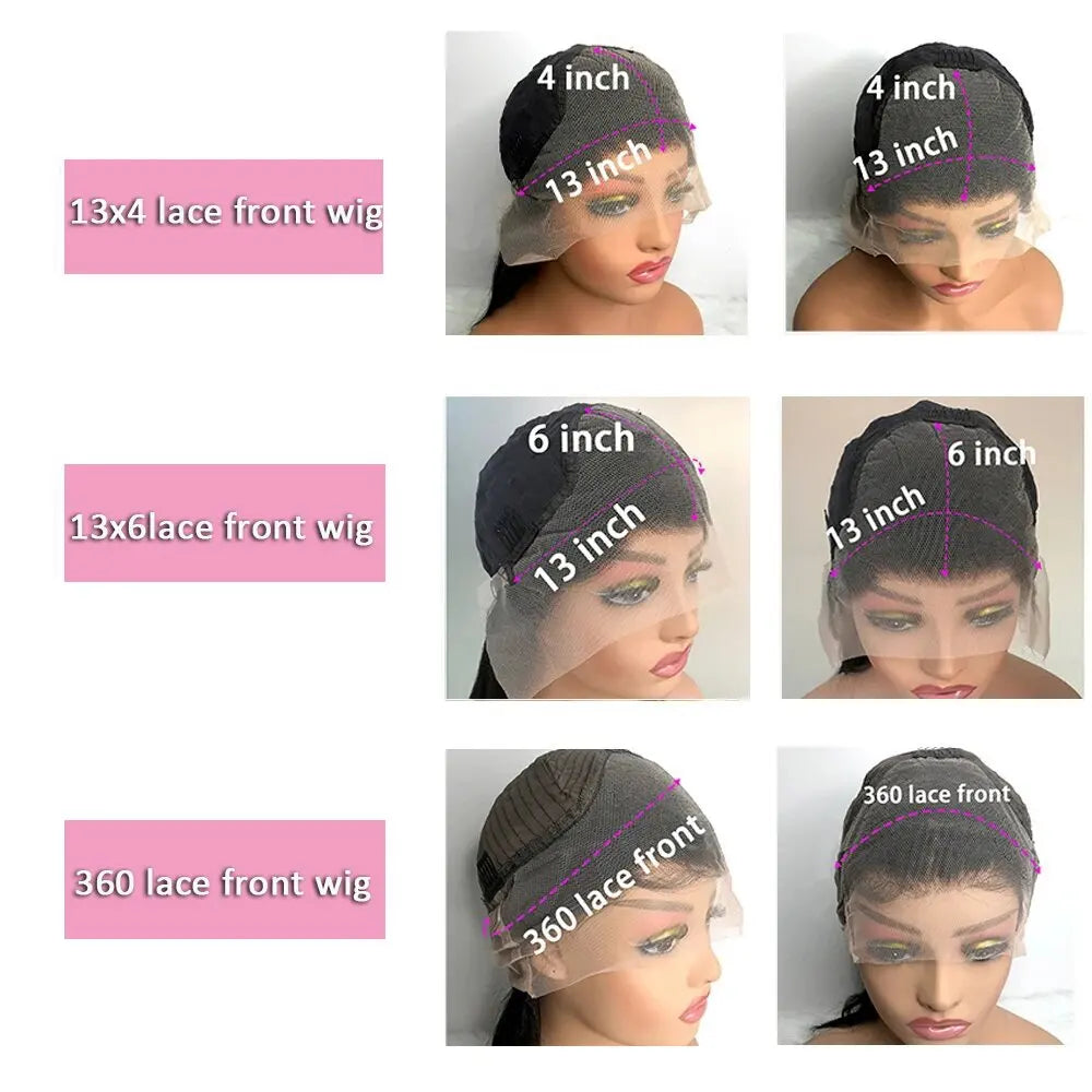 Brazilian Natural Body Wave Virgin Human Hair Wig HD Lace Frontal Closure 360 Wig 13x4 13x6 5x5 180% 200% Density 16-40 Inch Pre Bleached Knots