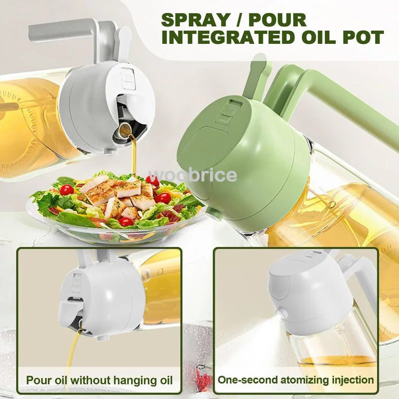 2in1 Kitchen Spray Oil Dispenser Oil Sprayer Polisher Or Only Brush Spray for Air Fryer Salad Grilling Roasting Cooking Kitchen
