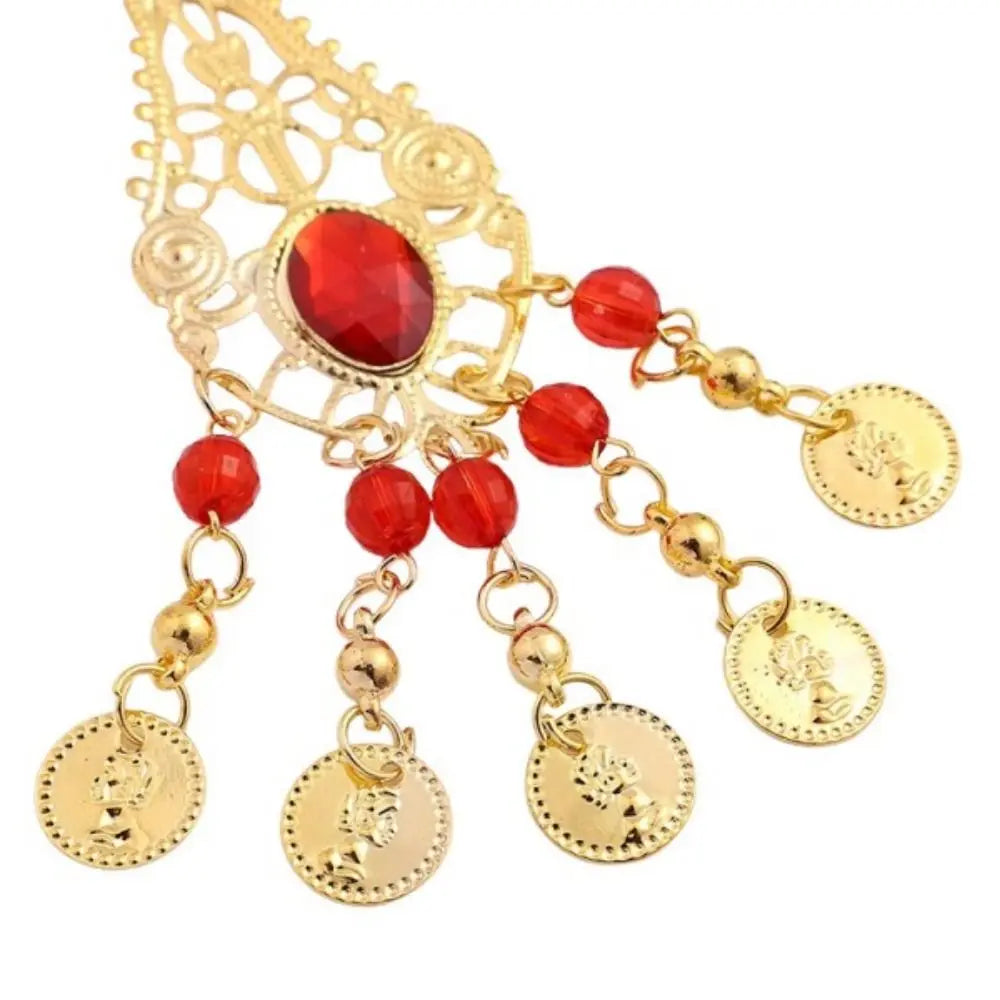 Ancient Elegance, Reimagined: The Egyptian Nefer Red Jasper Chandelier Earrings