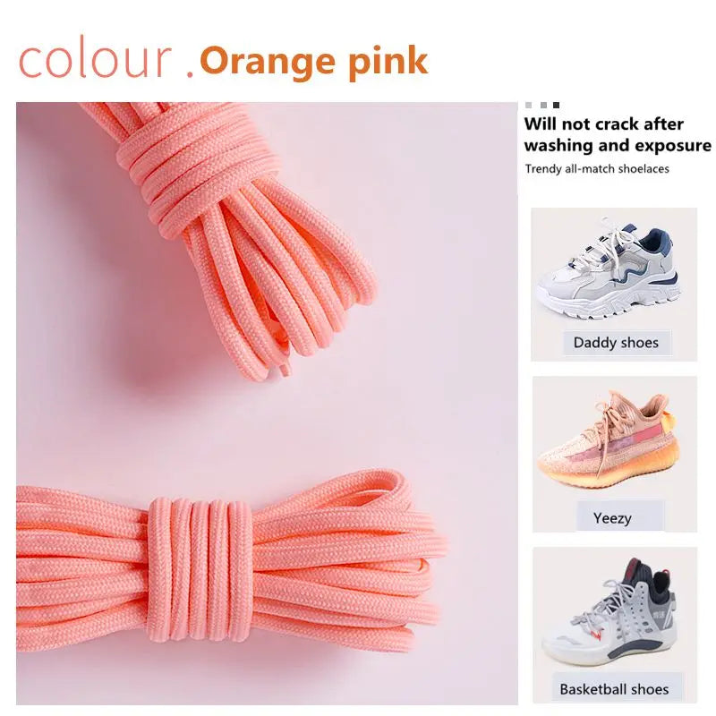 1 Pair New Round Shoe laces for Sneakers Yezy 350 Original Shoelaces for Shoes Polyester Solid Off White Laces Sport Shoestrings
