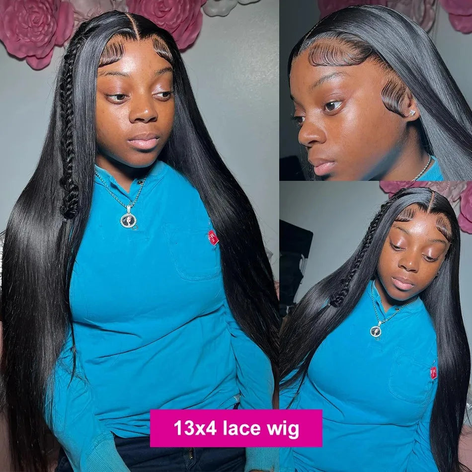 13x4 13x6 HD Lace Frontal 5x5 Closure Wigs | 40 42 Inch Bone Straight Glueless Human Hair Wigs