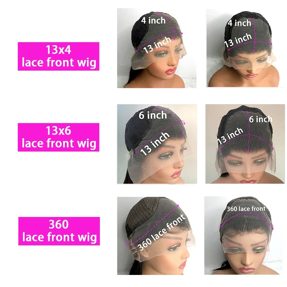 250% Density 40 Inch Body Wave Human Hair Wig Brazilian Pre Plucked 13x4 13x6 HD Transparent Lace Frontal Wigs For Black Women