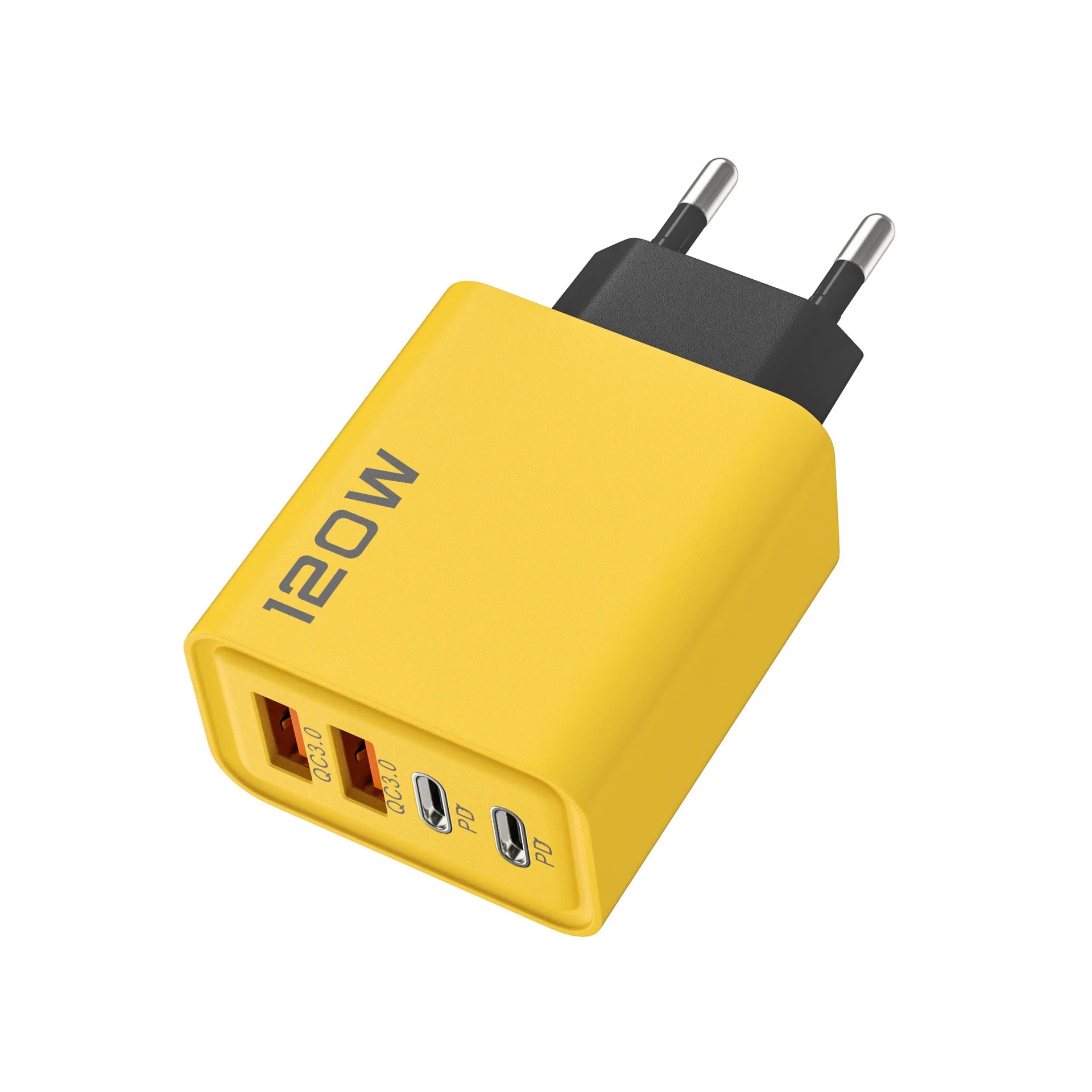 4 Port USB Charger Total 120W Fast Charging EU/US/UK Plug Wall Charger Mobile Phone Power Adapter For Phone Charge Type C Cable