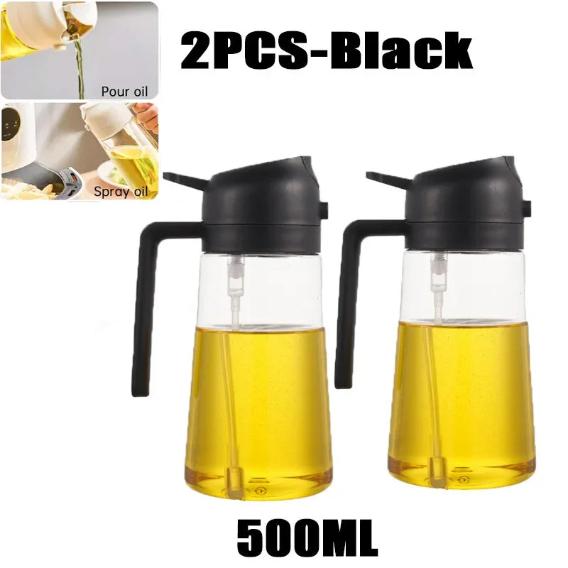 2in1 Kitchen Spray Oil Dispenser Oil Sprayer Polisher Or Only Brush Spray for Air Fryer Salad Grilling Roasting Cooking Kitchen