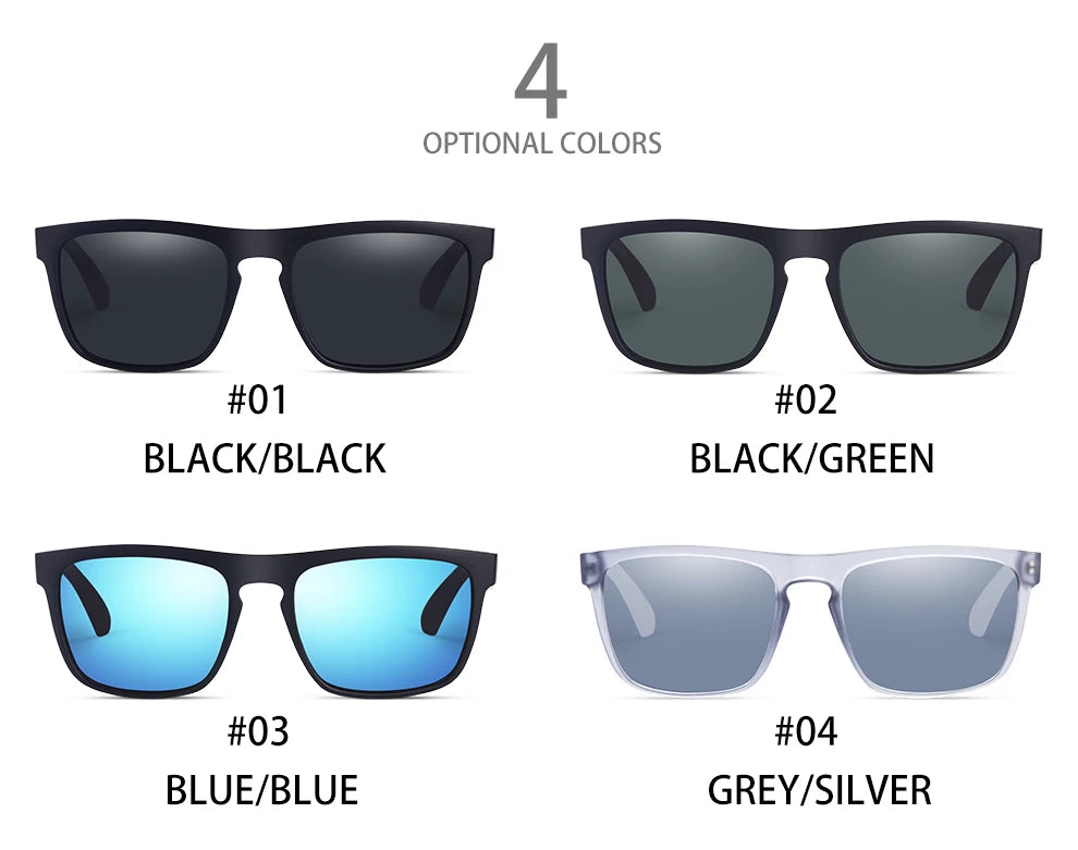 Fashion Square Vintage Polarized Sunglasses Men Women Retro Driving Fishing Sun Glasses UV400 Eyewear