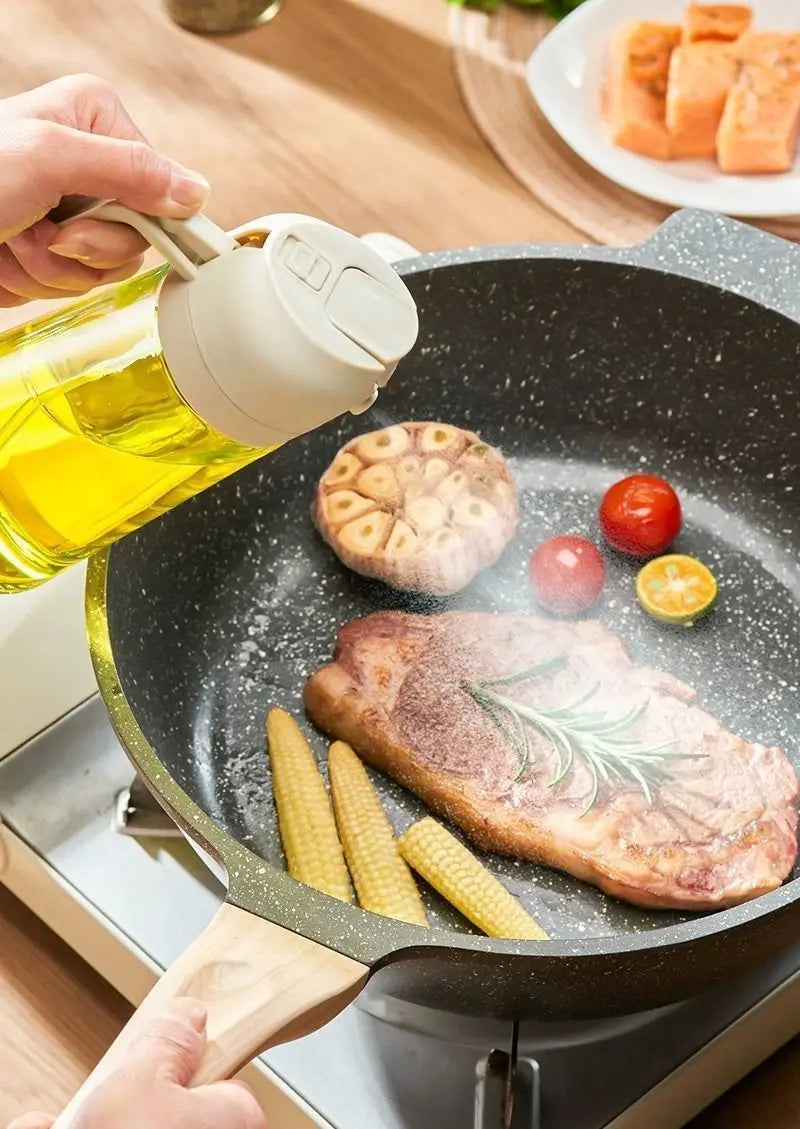2in1 Kitchen Spray Oil Dispenser Oil Sprayer Polisher Or Only Brush Spray for Air Fryer Salad Grilling Roasting Cooking Kitchen