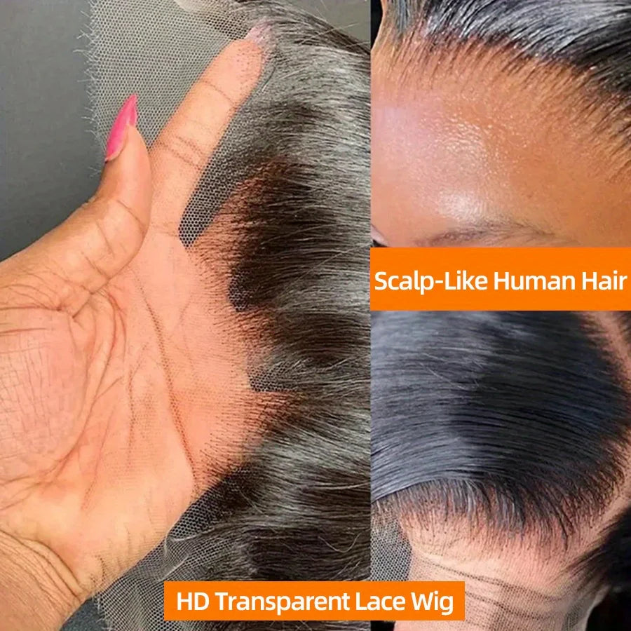 Human Hair Brazilian 4x4 Glueless Put on and go Wig 36 38 40 Inch 13x4 13x6 HD Transparent Bone Straight Lace Frontal Wigs