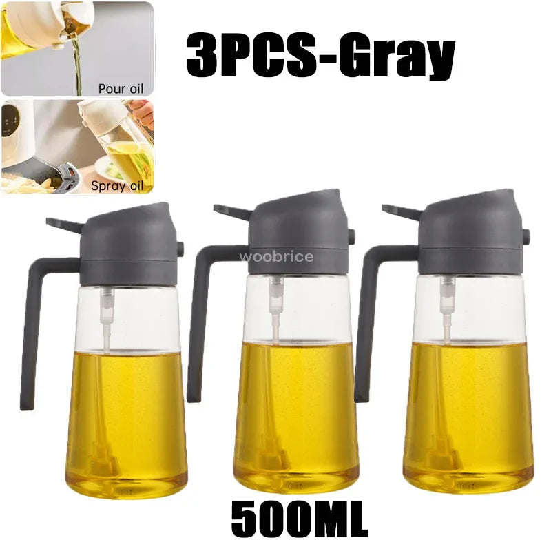 2in1 Kitchen Spray Oil Dispenser Oil Sprayer Polisher Or Only Brush Spray for Air Fryer Salad Grilling Roasting Cooking Kitchen