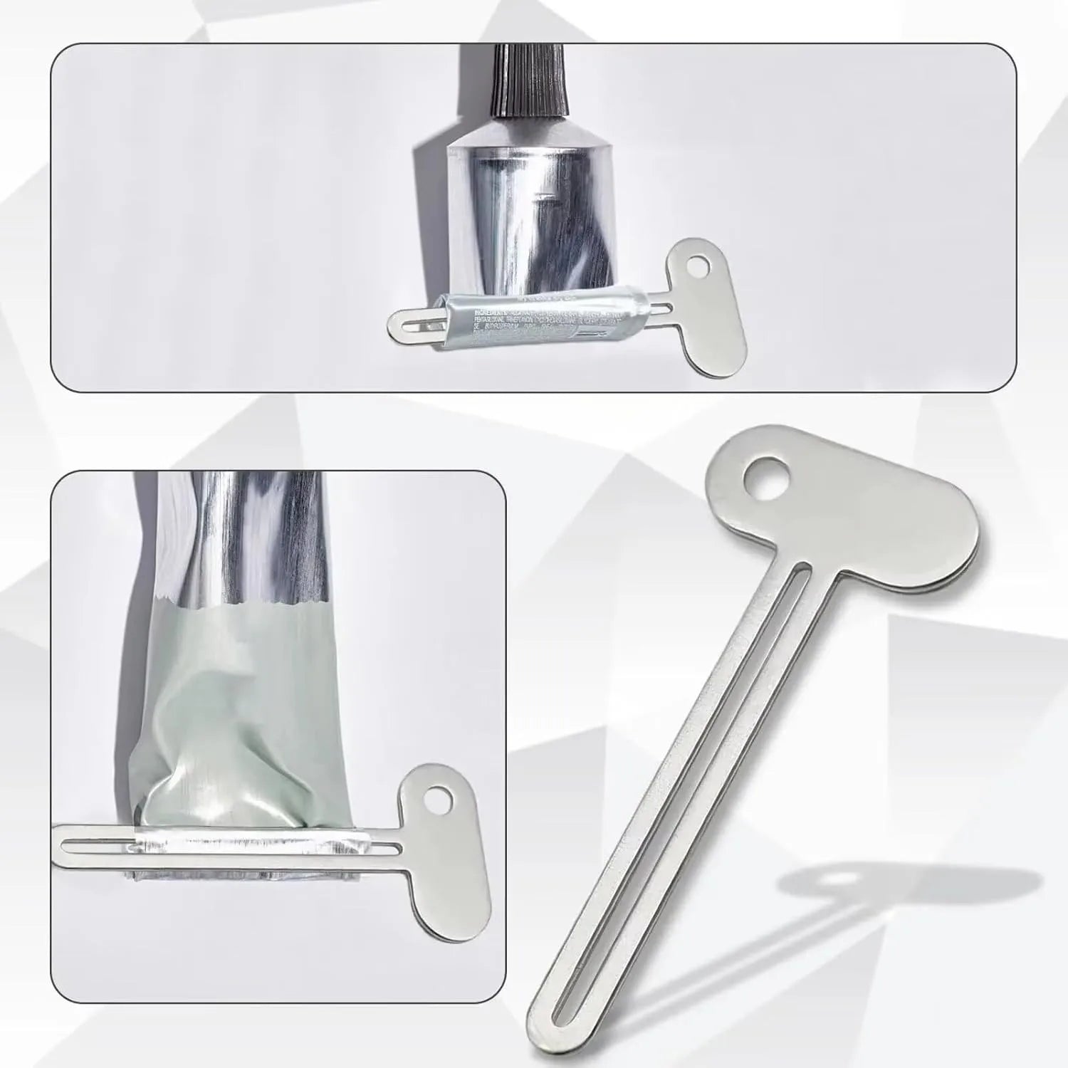 1 Pcs Silvery Metal Tube Squeezer Keys, Toothpaste Metal Hair Dye Color Key Roller Dispenser Tool Durable Processing,Toothpaste and Hair Color Dispenser Tool, Daily Living Tube Squeezing Aids