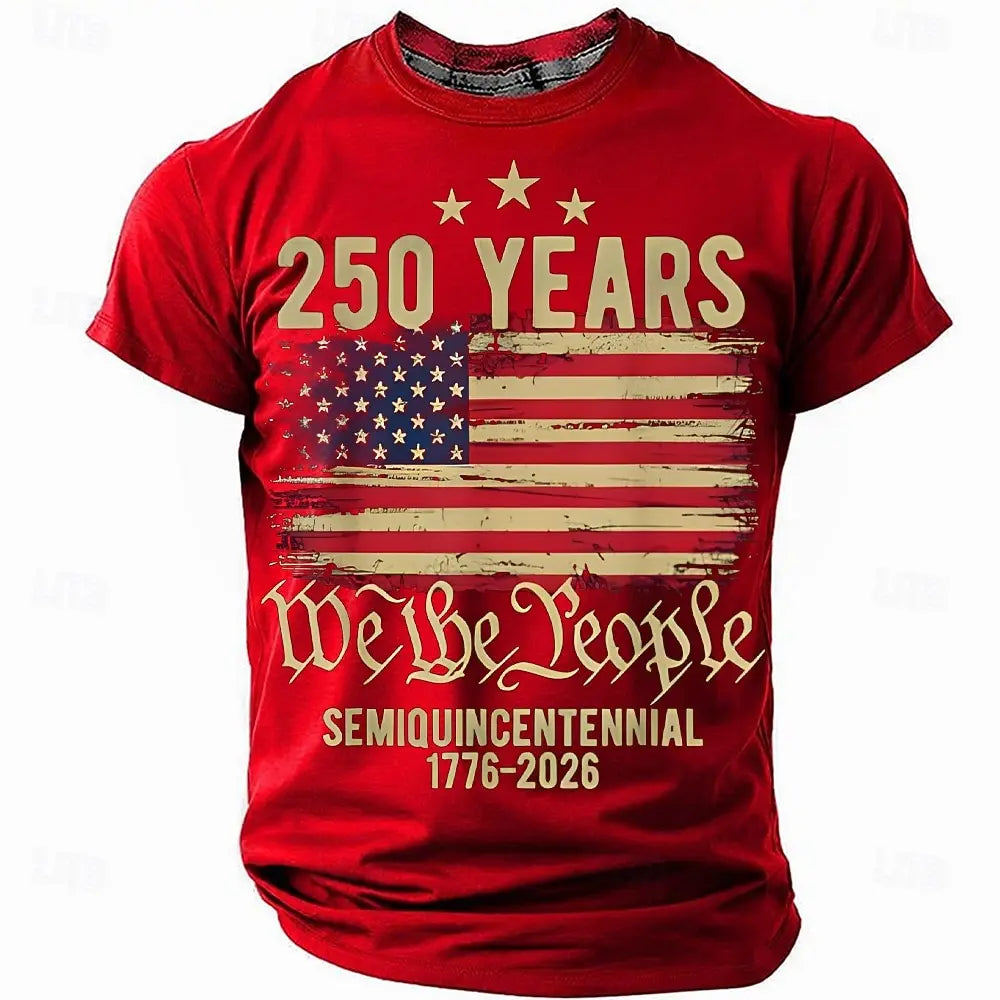 America 250th Birthday Eagle Flag 250 Years 1776-2026 Unisex Men's T-Shirts Casual Style Man Women Tees Vintage Men's Clothing