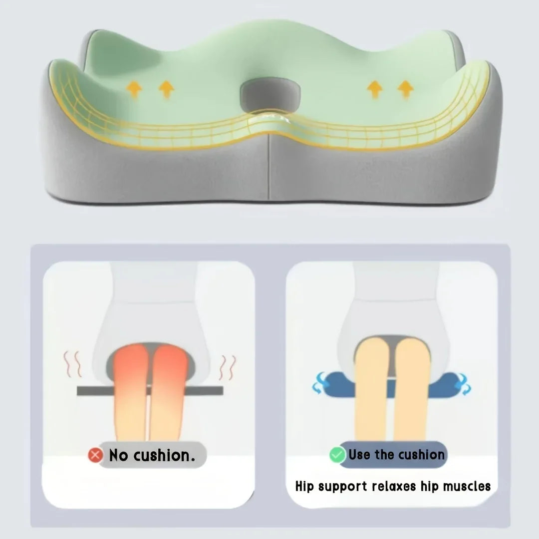 1pc 3D Lumbar Support Car Cushion, Memory Foam Ergonomic for Lower Back Pain Relief, Also for Office & Wheelchair Use