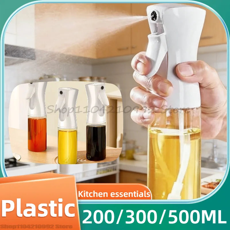 200/300/500ml Oil Spray Plastic Household Kitchen Oil Spray Bottle Or Oil Brush Nebulizing Mist Filling Cooking Dual Use BBQ