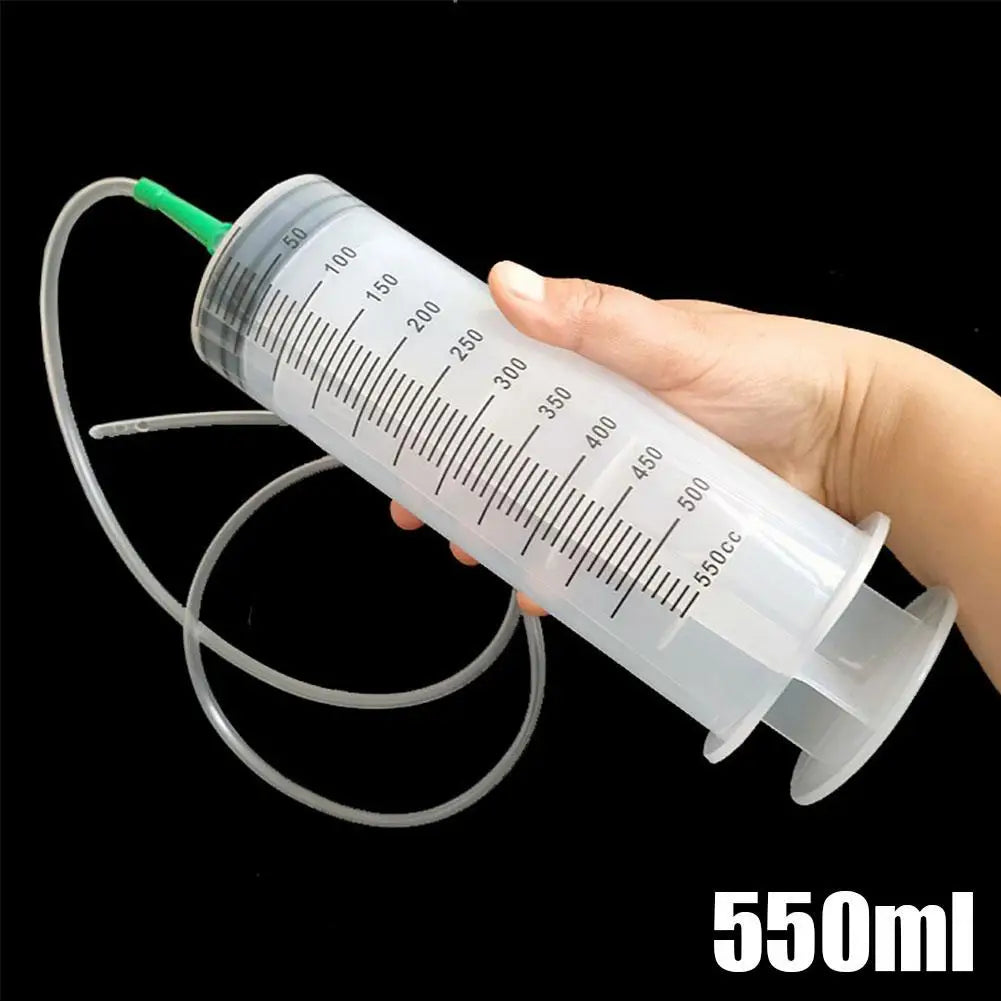 550ML Needle Barrel Oil Pump Syringe Large Syringes Reusable Pump Measuring With Scale Syringe With Tube 