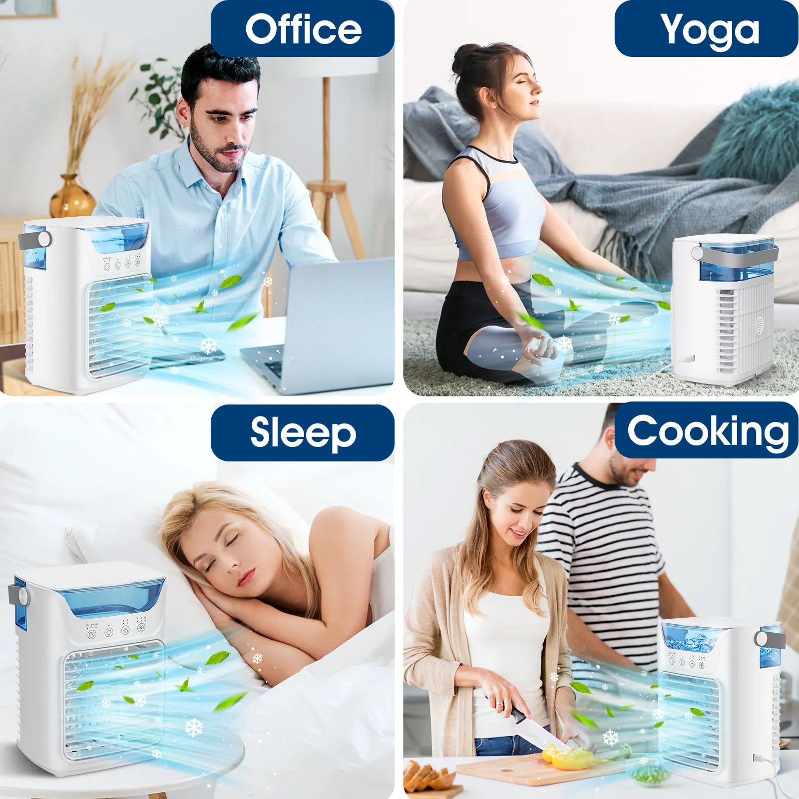 Portable Mini Desktop Air Conditioner Fan with Timer Small Room Spray Water AC for Cooling Air Conditioning for Room