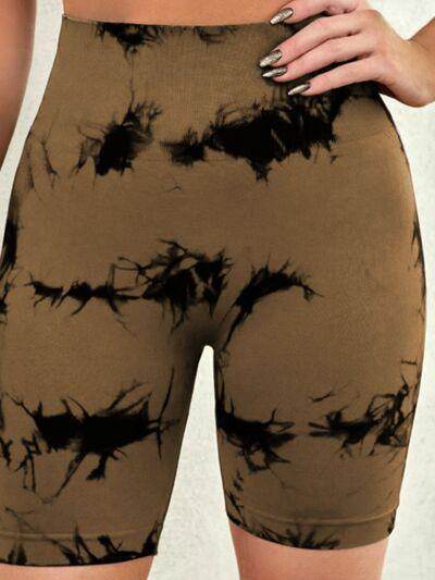 Tie-Dye High Waist Active Shorts for Women Workout Gear - Selvanelle