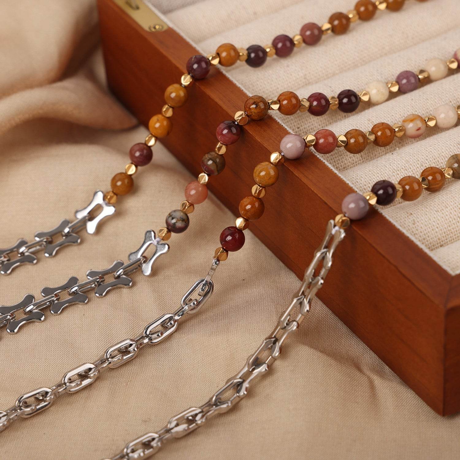 Titanium Steel Egg Yolk Stone Necklace - Selvanelle