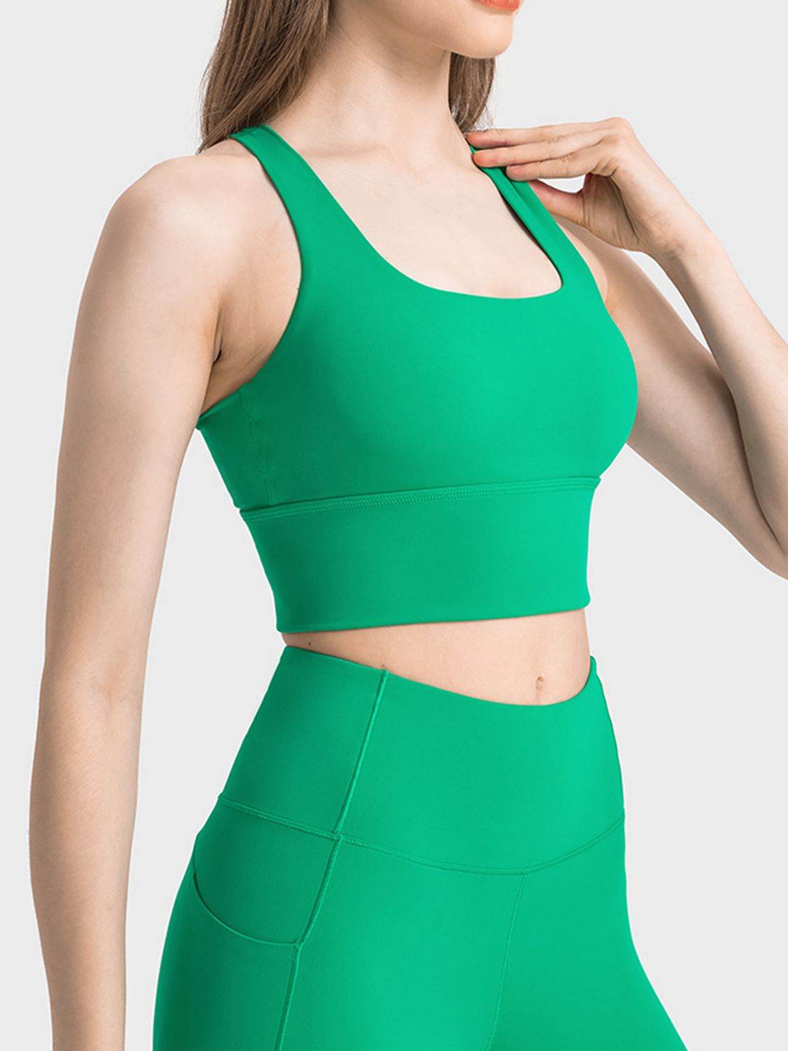 Millennia Scoop Neck Crisscross Straps Sports Bra - Selvanelle