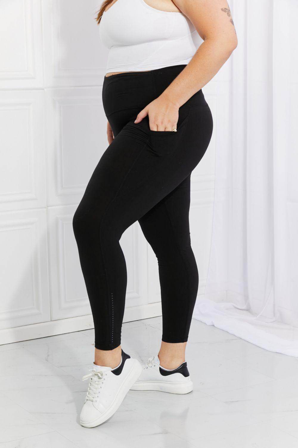 Leggings Depot Full Size Strengthen and Lengthen Reflective Dot Active Leggings - Selvanelle