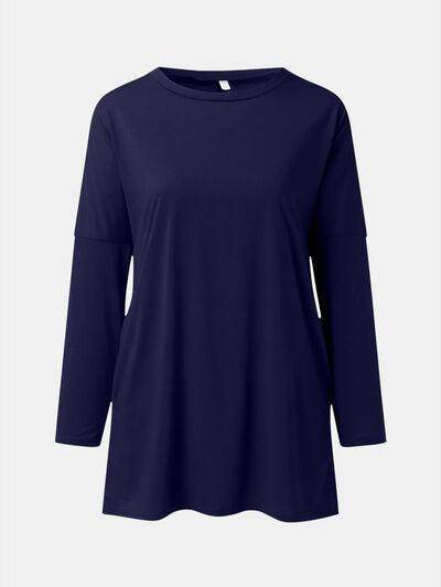 Full Size Round Neck Long Sleeve T-Shirt for Women - Selvanelle