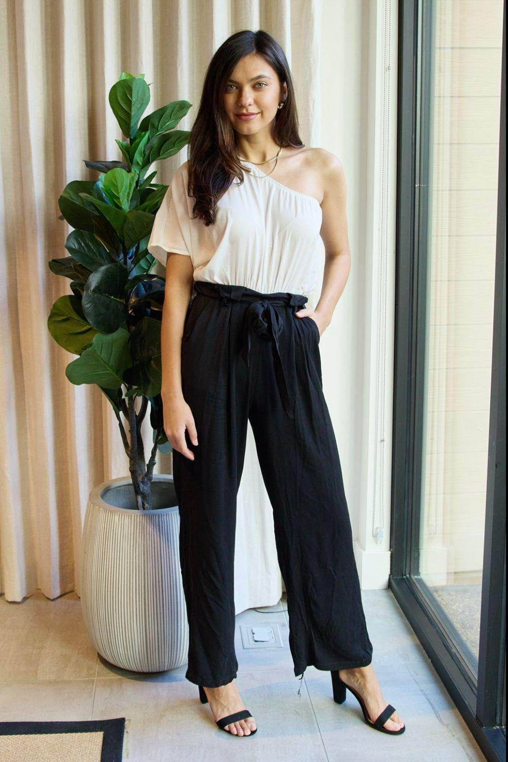 Dress Day Marvelous in Manhattan One-Shoulder Jumpsuit - Selvanelle