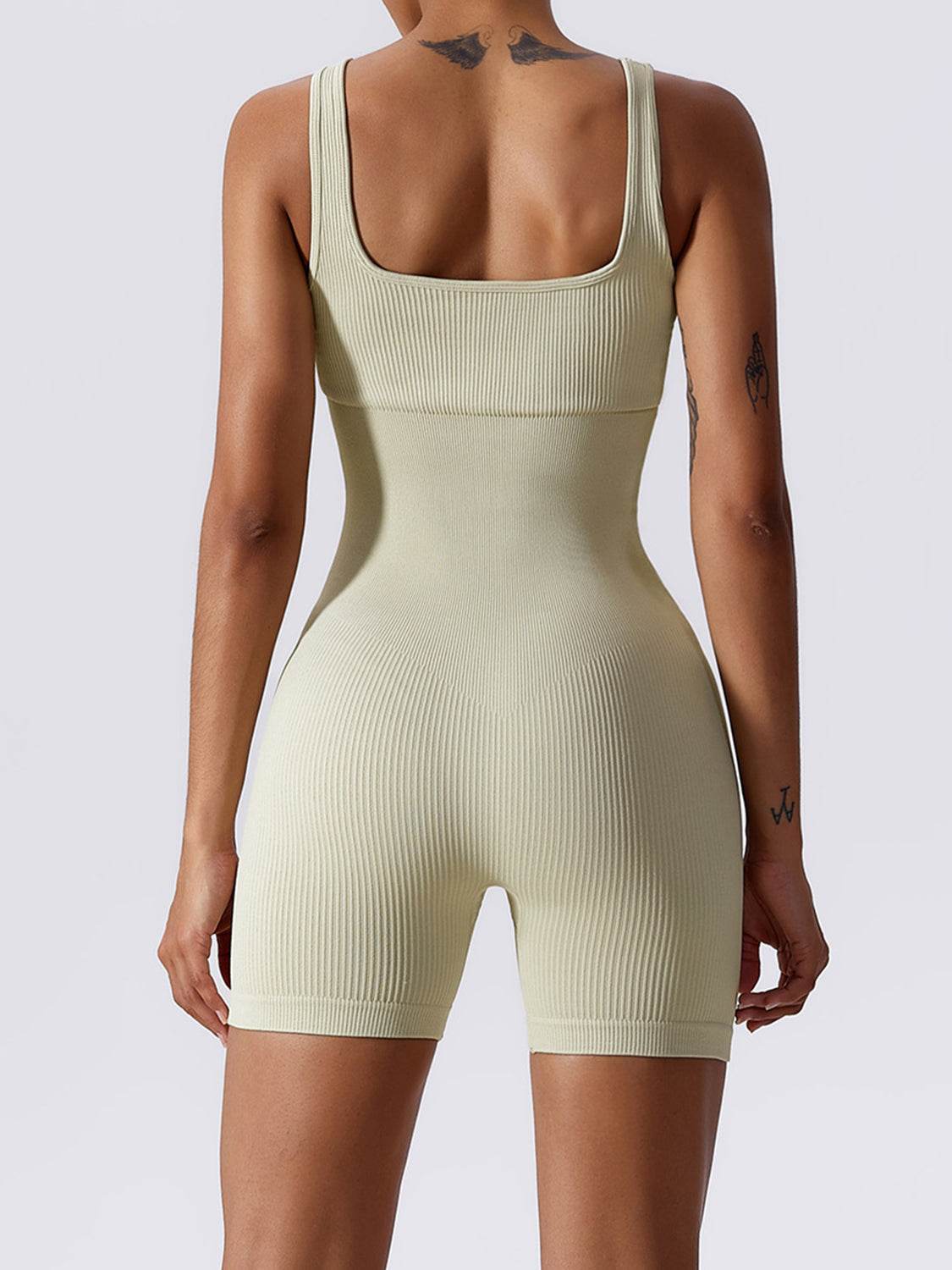 Basic Bae Ribbed Sleeveless Active Romper - Selvanelle