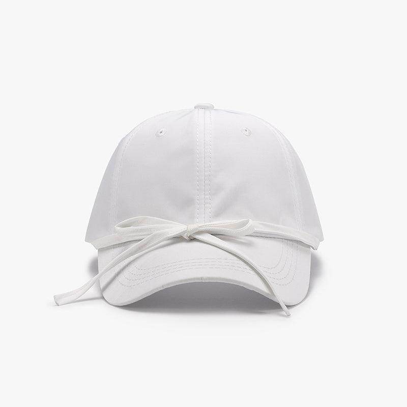 Tied Bow Cotton Baseball Cap for Stylish Summer Wear - Selvanelle