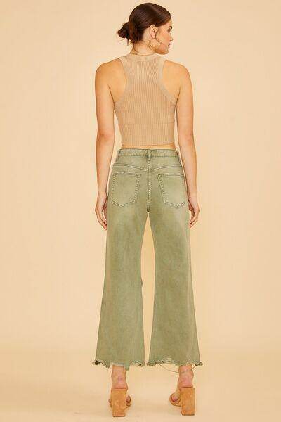 Annie Wear Distressed Raw Hem Jeans for Trendy Style - Selvanelle