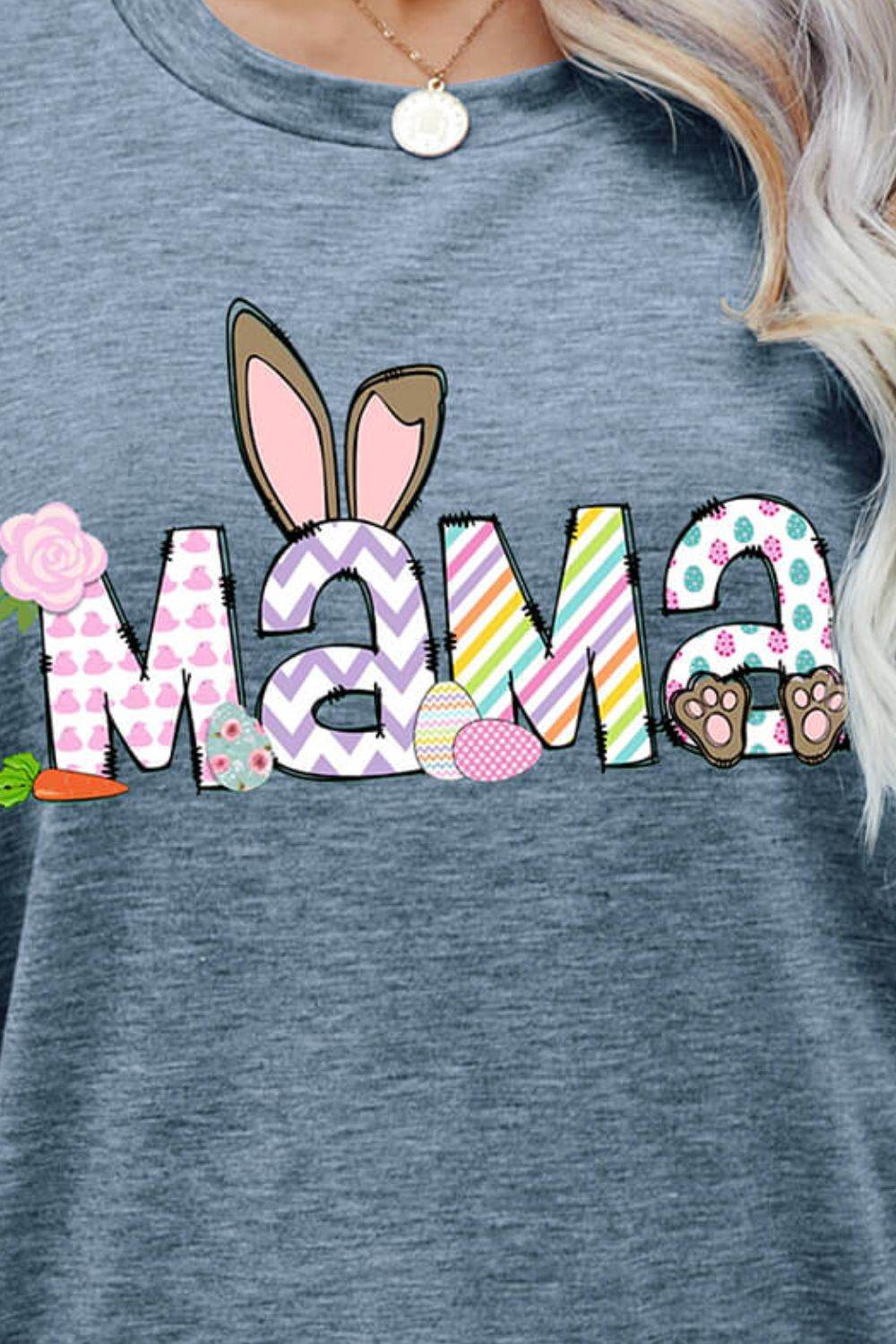 Easter MAMA Graphic Round Neck T-Shirt - Selvanelle