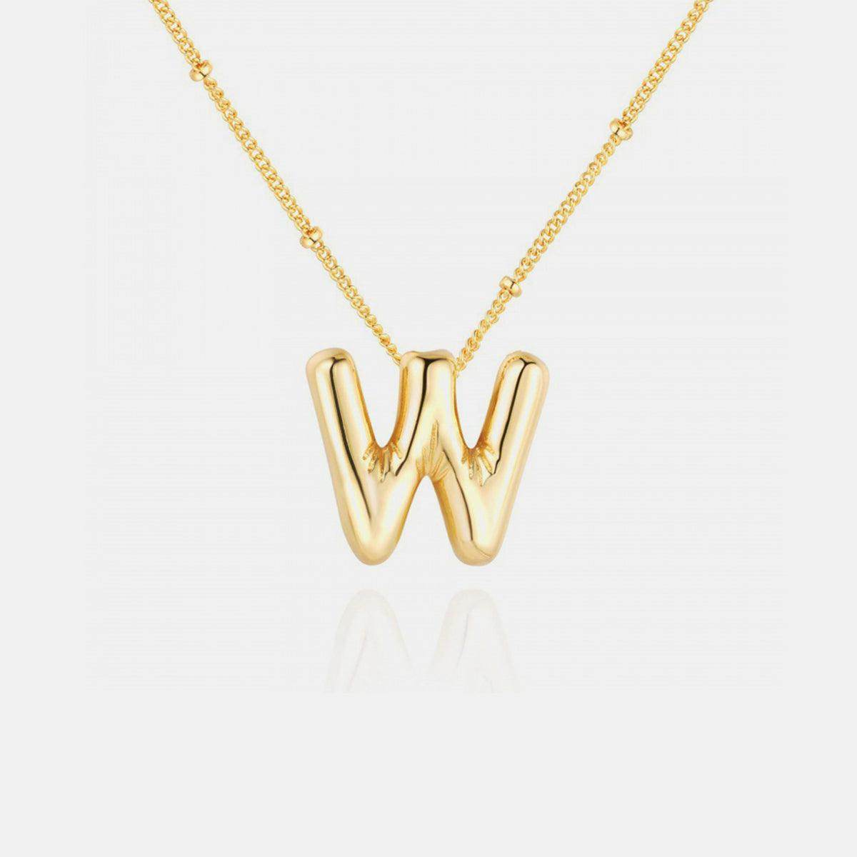 Gold-Plated Bubble Initial Necklace for Personalized Style - Selvanelle