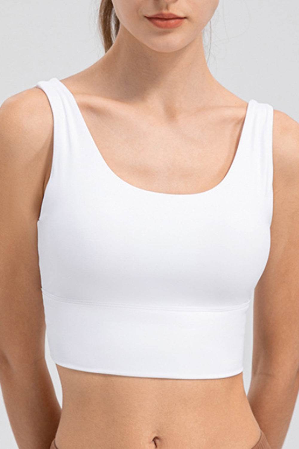 Scoop Neck Wide Strap Active Tank - Selvanelle