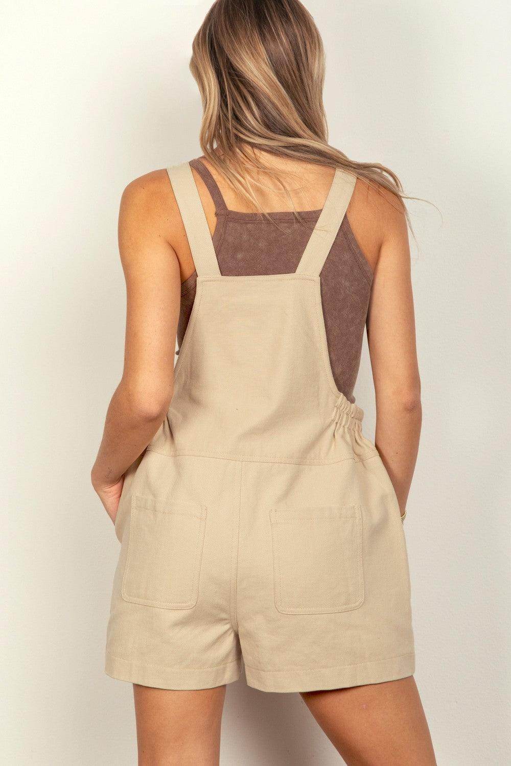 Very J Adjustable Suspender Overalls with Pockets for Women - Selvanelle
