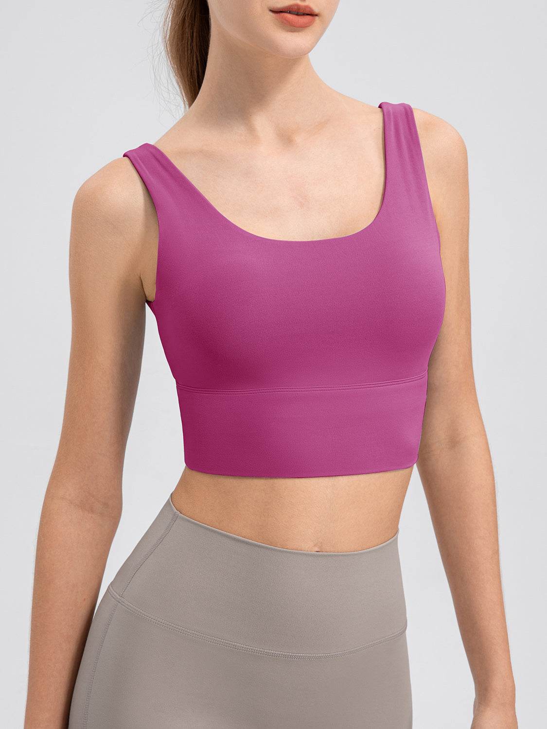 Scoop Neck Wide Strap Active Tank - Selvanelle