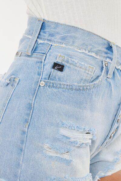 Kancan Distressed Button Fly Denim Shorts for Women - Selvanelle