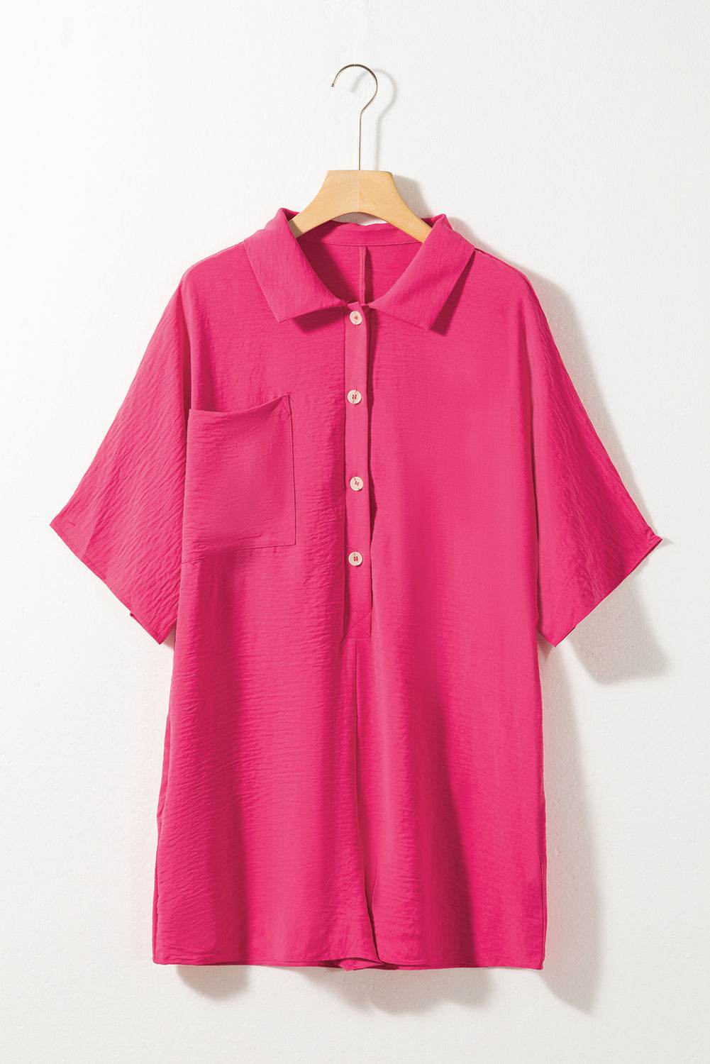 Half Button Collared Neck Romper - Selvanelle
