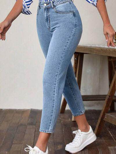 High Waist Jeans with Pockets for Women Stylish Fit - Selvanelle