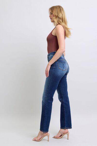 Judy Blue Full Size Washed Straight Leg Jeans with Pockets - Selvanelle