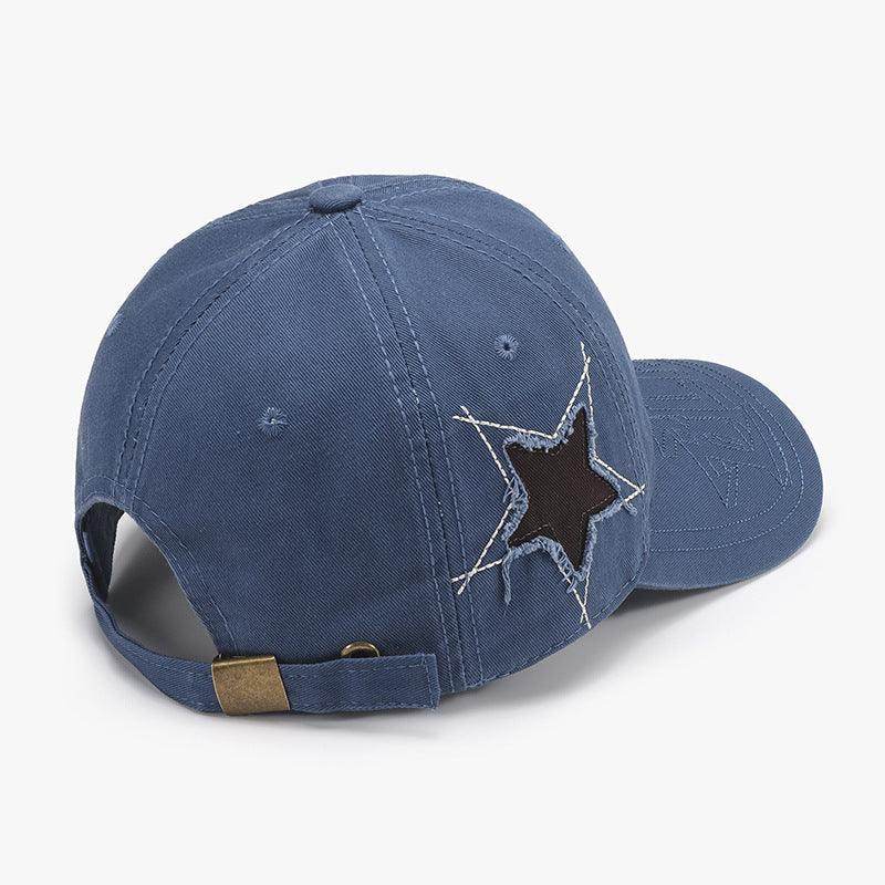 Adjustable Star Raw Hem Cap for Stylish Casual Wear - Selvanelle