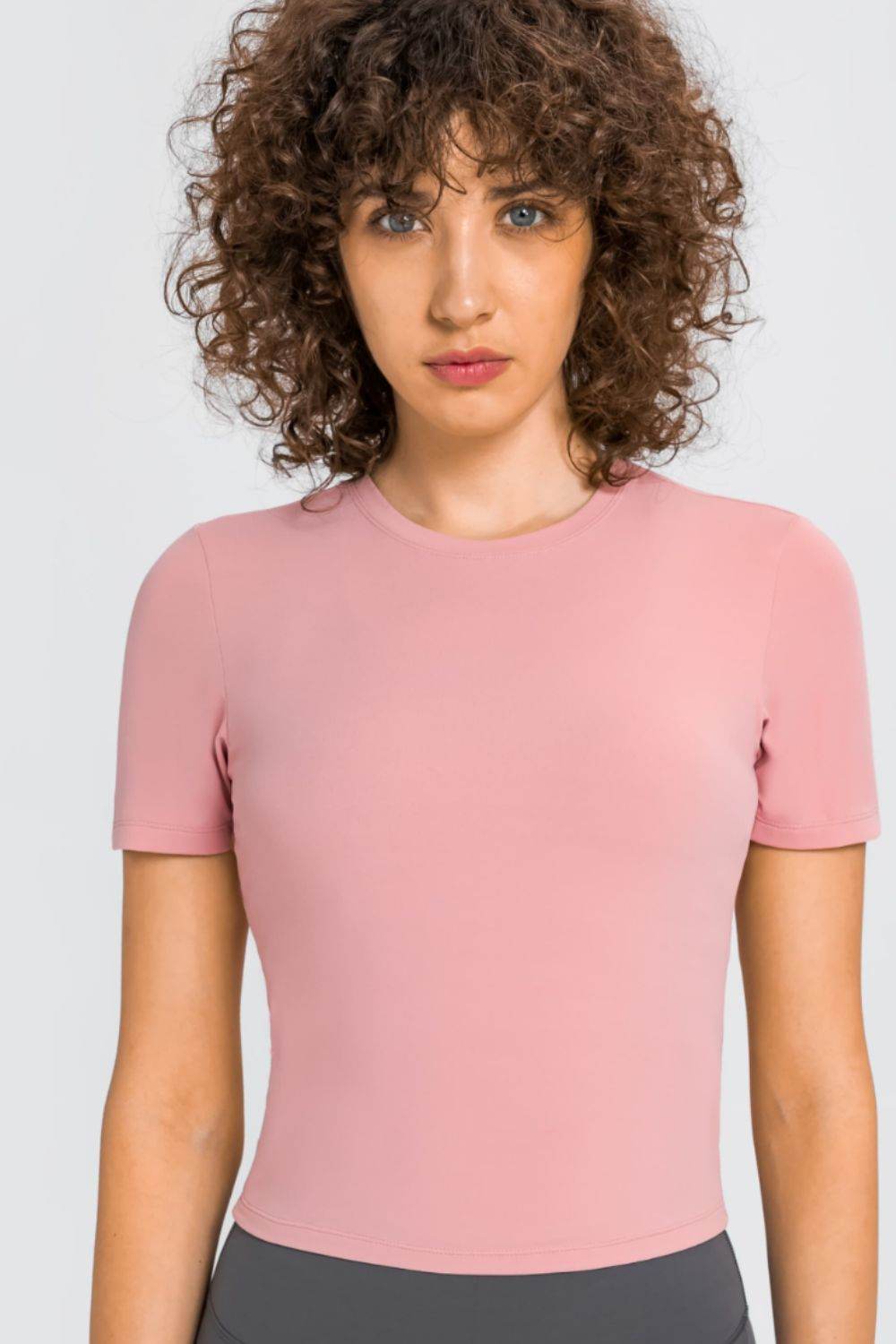 Millennia Round Neck Short Sleeve Yoga Tee - Selvanelle
