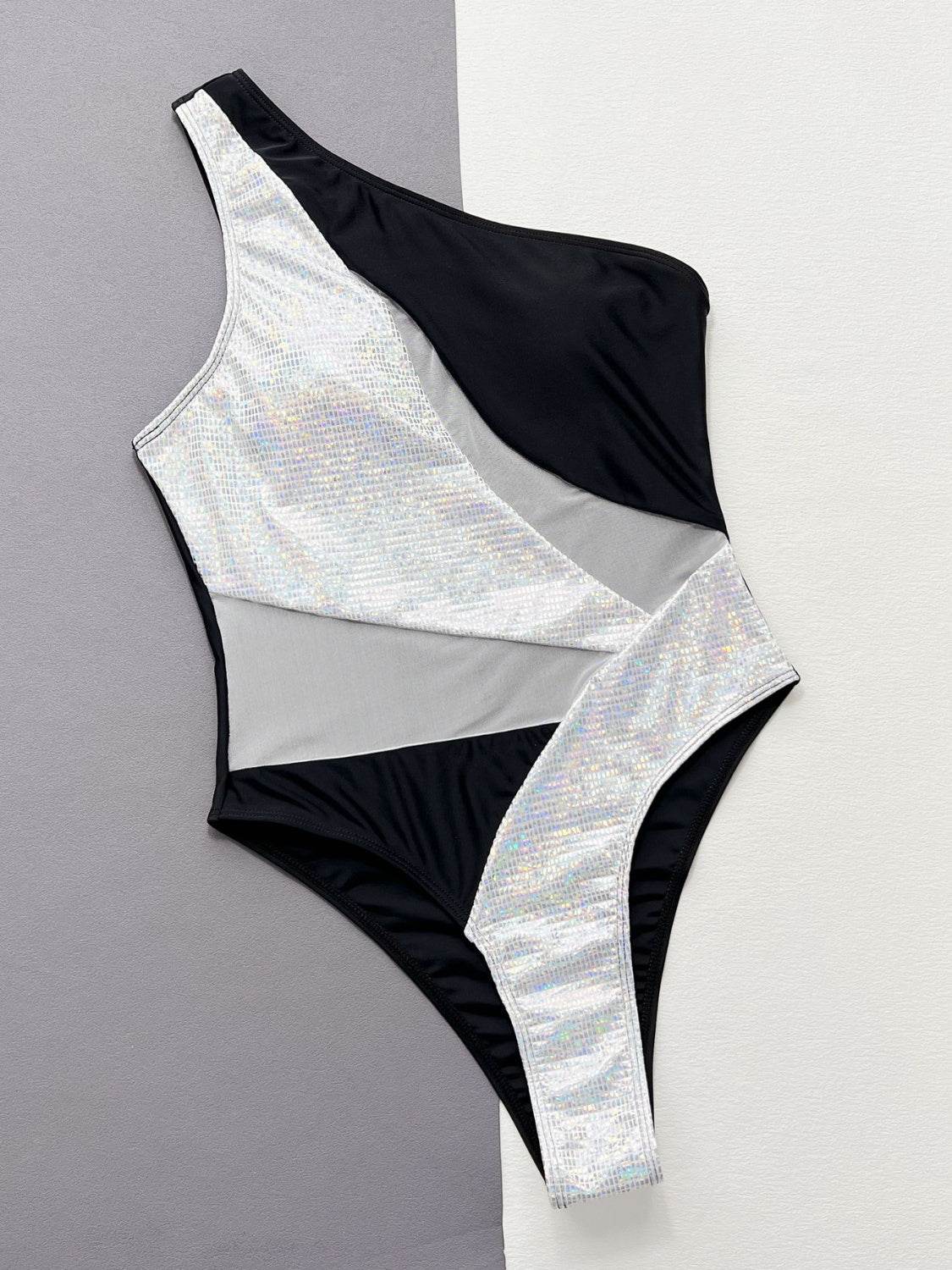 Contrast Panel One-Piece Swimsuit - Selvanelle