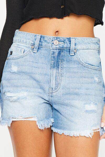 Kancan High Waist Frayed Denim Shorts for Summer Style - Selvanelle